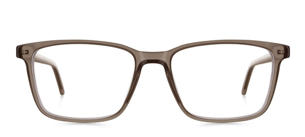 braun-transparente eckige Brillenfassung mit von Munic Eyewear aus München