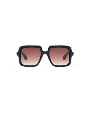 Frontansicht Sonnenbrille schwarz mit braun verlaufenden Gläsern