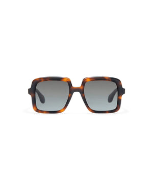 braun havanna Sonnenbrille mit grünen Gläsern