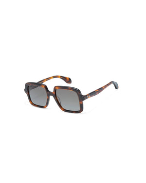 braun havanna Sonnenbrille Seitenansicht mit grünen Gläsern