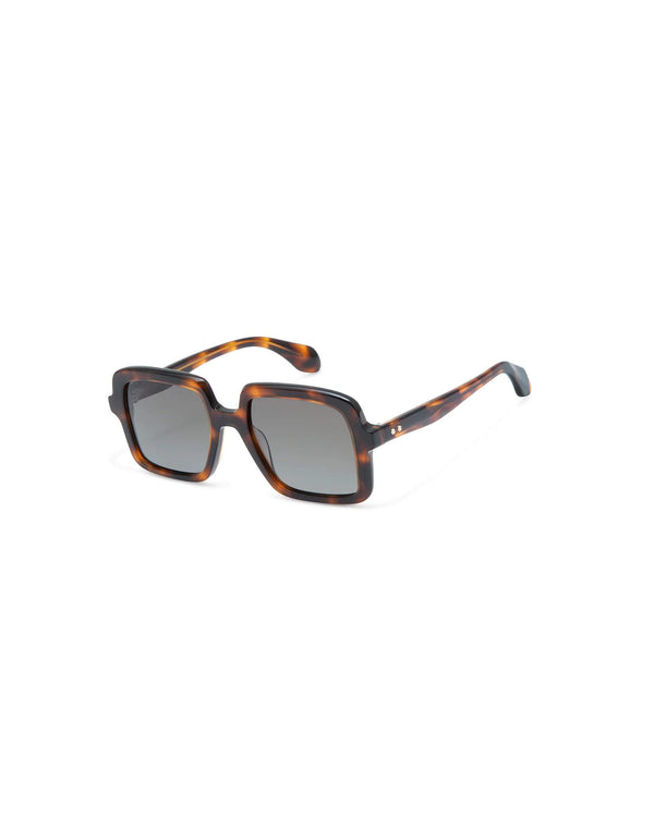 braun havanna Sonnenbrille Seitenansicht mit grünen Gläsern