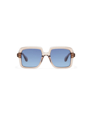 Sonnenbrille-braun-transparent-blaue-Gläser