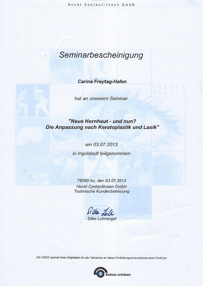 Anpassung nach Keratoplastik und Lasik