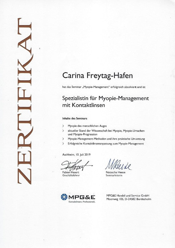 Myopiemanagement mit Kontaktlinsen