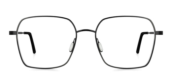 schwarz matte, Schmetterlingsförmige titan Brillenfassung von Munic Eyewear aus München.