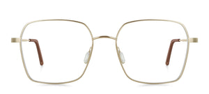 goldene Schmetterlingsförmige titan Brillenfassung von Munic Eyewear aus München.