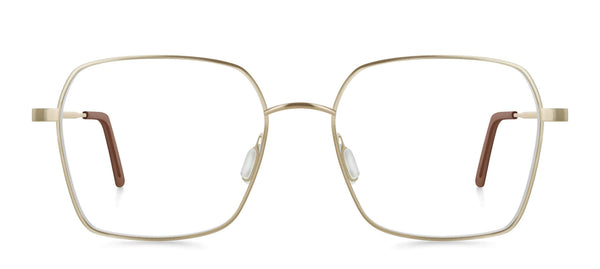 goldene Schmetterlingsförmige titan Brillenfassung von Munic Eyewear aus München.