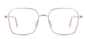 roségoldene Schmetterlingsförmige titan Brillenfassung von Munic Eyewear aus München.